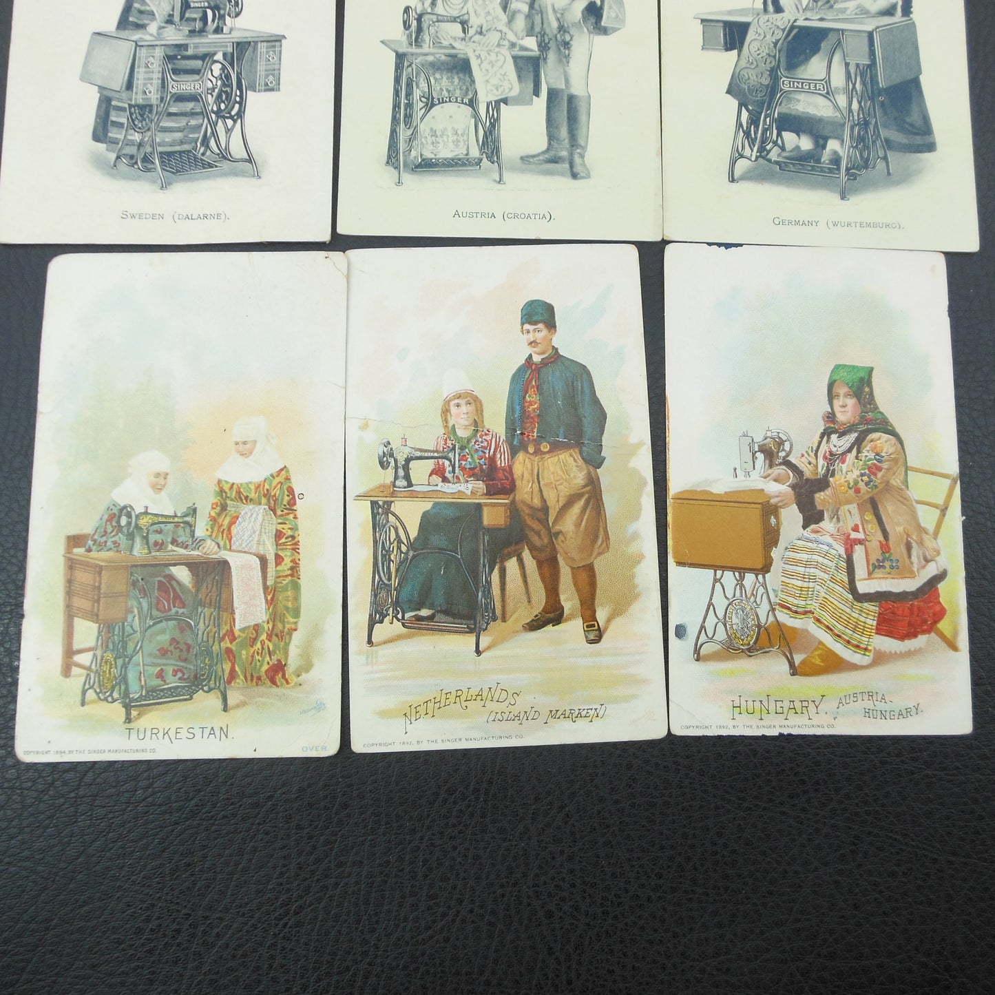 Singer Sewing Machines Antique Trade Cards 9 Various Countries antique