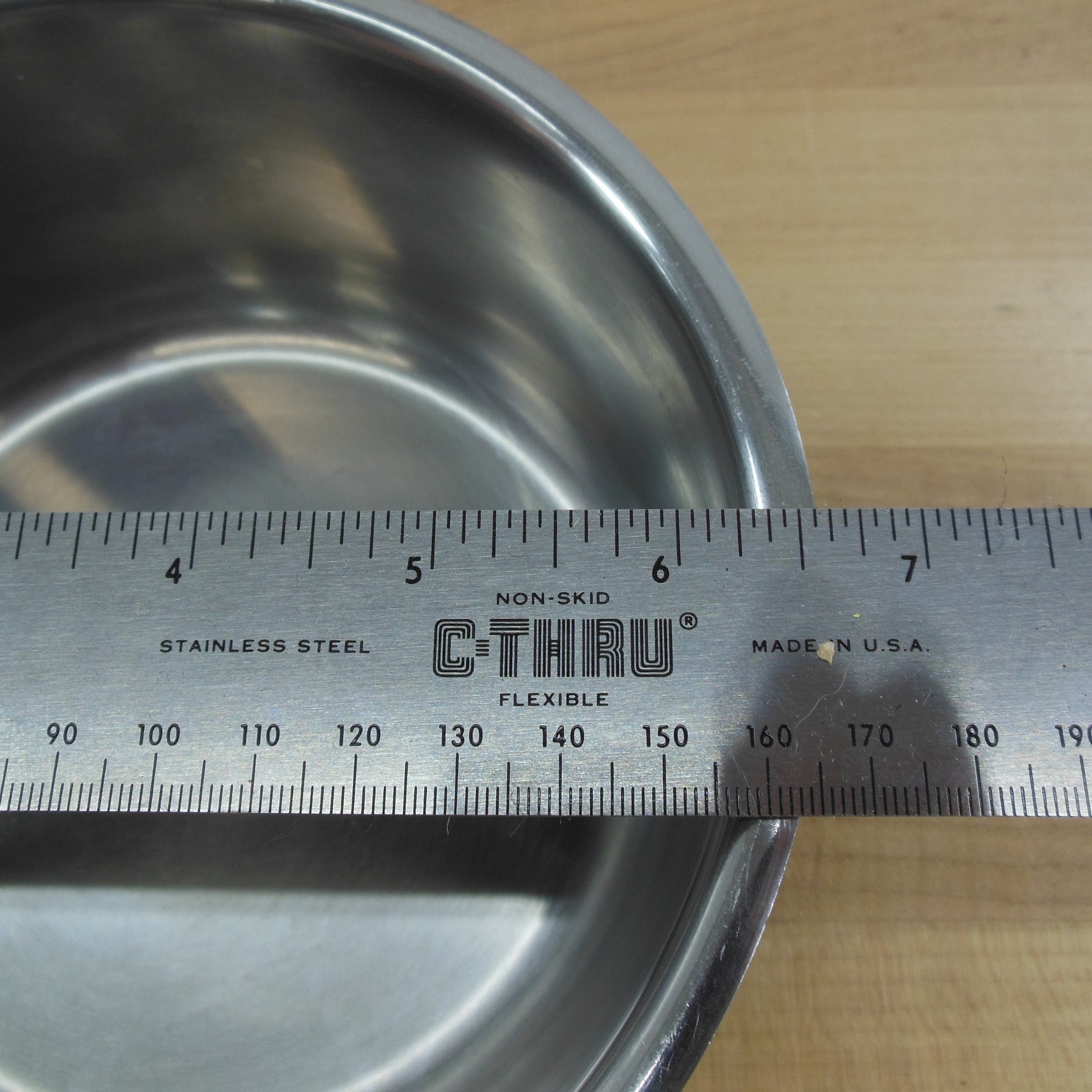Cuisinart Style Stainless Double Boiler Insert for Sauce Pan - Teak Wood Handle Used