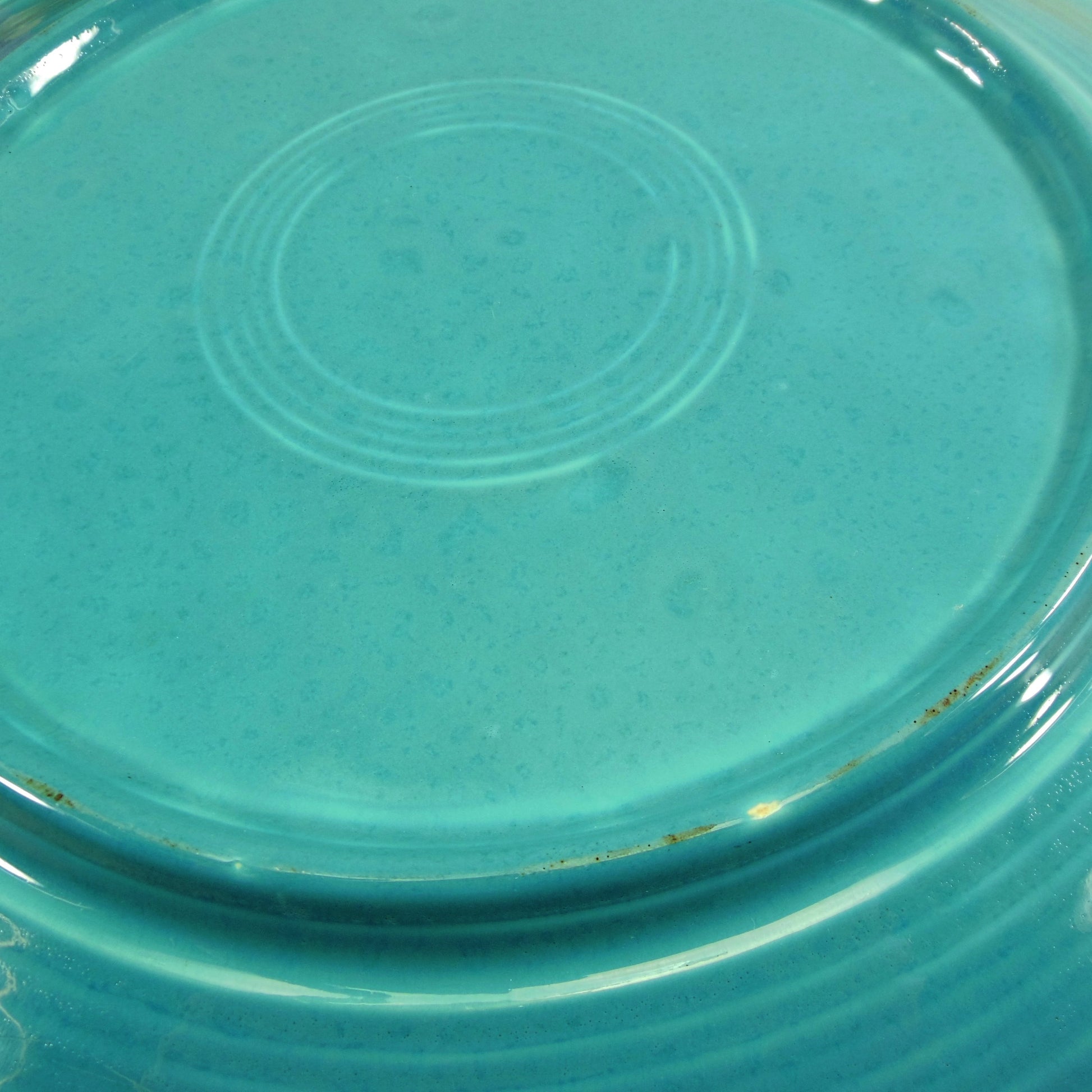 Fiestaware Homer Laughlin Vintage 14" Round Platter Chop Plate Turquoise Blue Unsigned