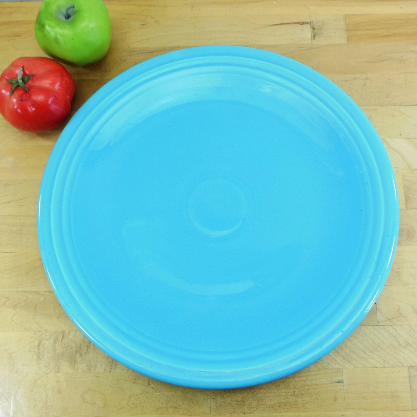 Fiestaware Homer Laughlin Vintage 14" Round Platter Chop Plate Turquoise Blue