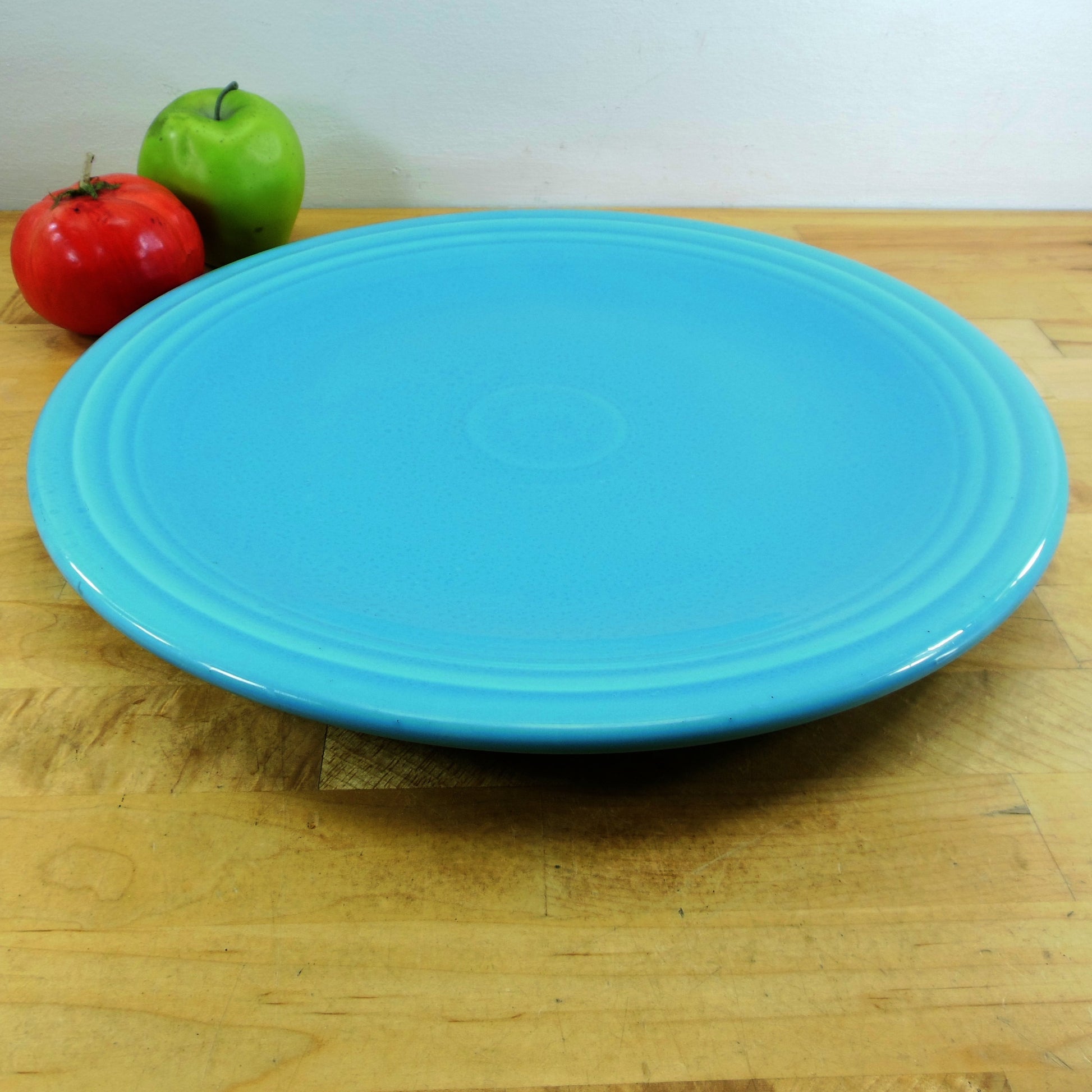 Fiestaware Homer Laughlin Vintage 14" Round Platter Chop Plate Turquoise Blue Used