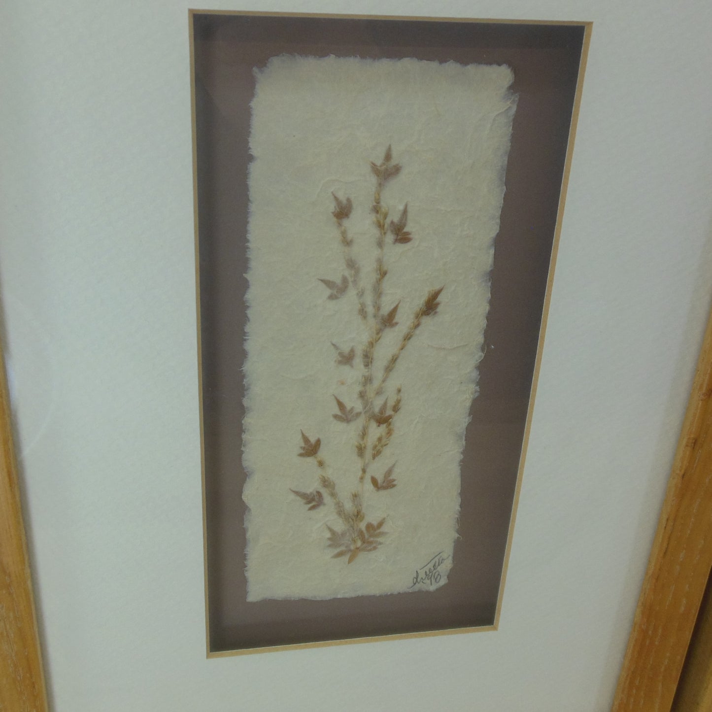 Waccamaw Pair Signed 1998 Paper Flora Art Pieces Vintage